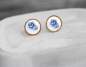 Mobile Preview: Dainty rose stud earrings. RARE genuine vintage cabochons